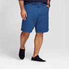 Men's Big & Tall 10.5 Patterned Linden Flat Front Shorts - Goodfellow & Co Blue Dobby