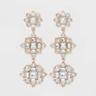 Sugarfix By Baublebar Tiered Crystal Drop Earrings - Clear, Women's