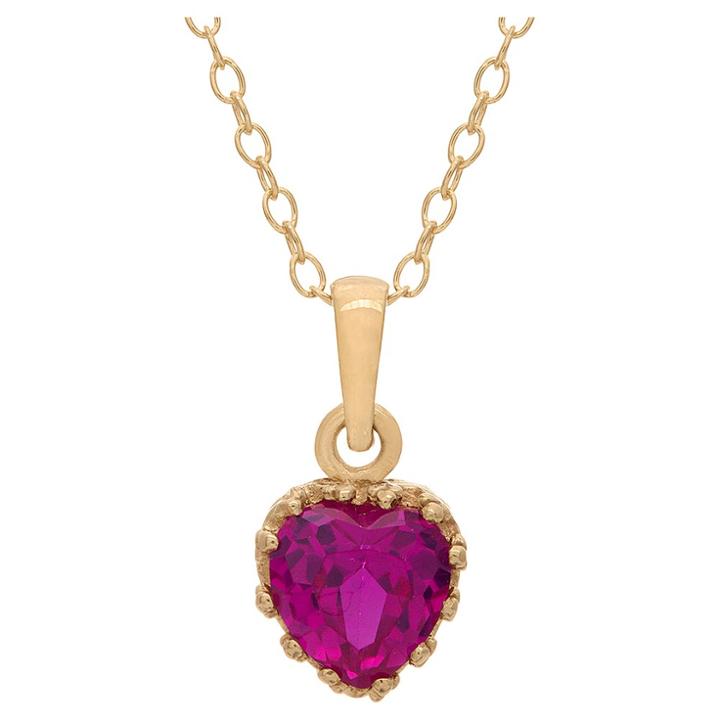 3/4 Tcw Tiara Ruby Crown Pendant In Gold Over