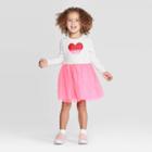Toddler Girls' Heart Tulle Dress & Skirt Set - Cat & Jack Cream/pink 5t, Girl's, White