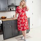 Women's Plus Size Floral Print Short Sleeve Wrap Dress - Ava & Viv Red X