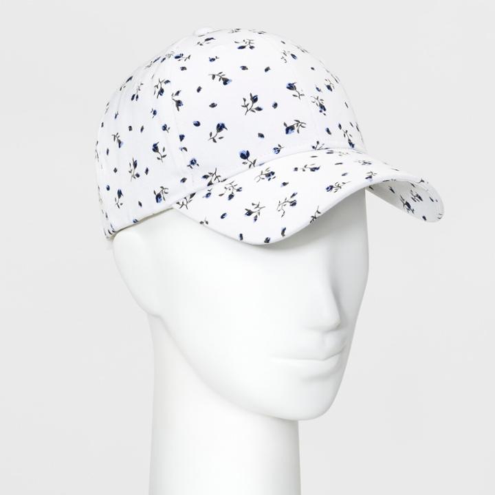 Women's Floral Print Baseball Cap - Wild Fable White