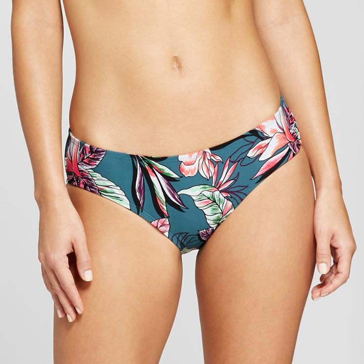 Women's Wide Side Cheeky Hipster Bikini Bottom - Xhilaration Blue Tropical