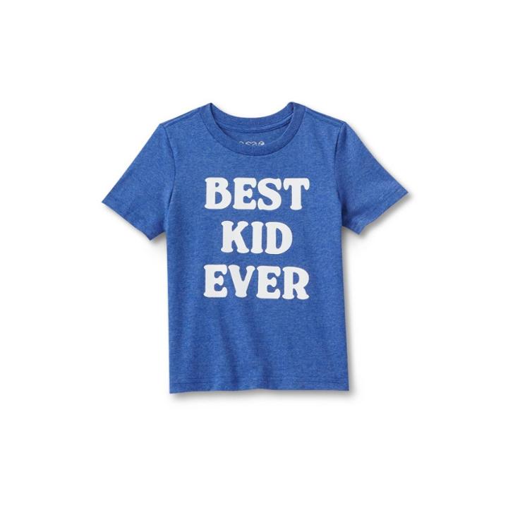 Iml Toddler Best Kid Ever Short Sleeve Graphic T-shirt - Heathered Blue