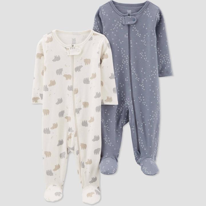 Carter's Just One You Baby 2pk Bear Sleep N' Play - Gray/white