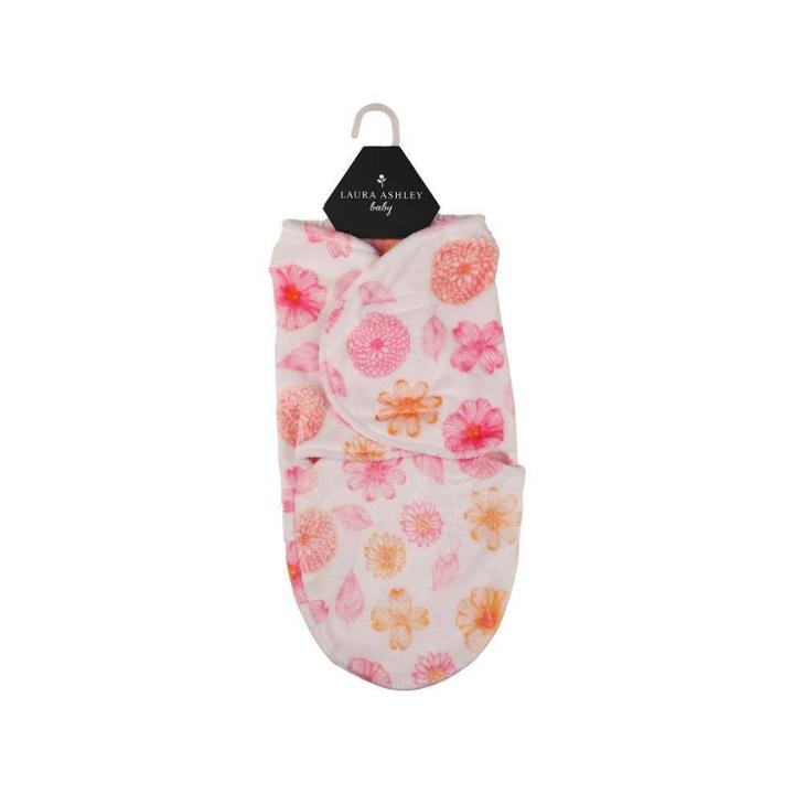 Laura Ashley Single Swaddle Wrap - Leafy Floral Print Pink