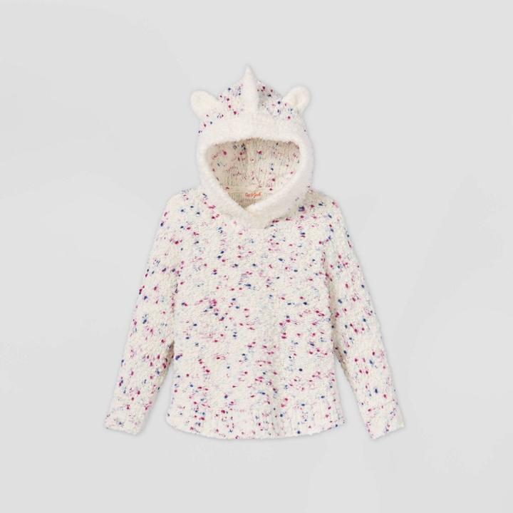 Toddler Girls' Textured Unicorn Pullover Sweater - Cat & Jack Cream
