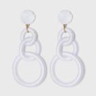 Thread Wrapped Post And Circle Link Drop Earrings - A New Day White
