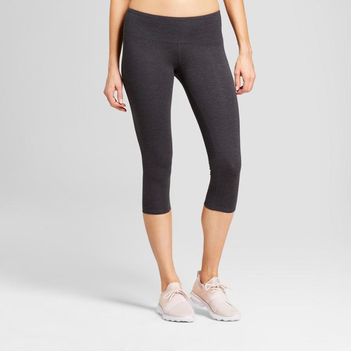 Women's Cotton Spandex Capri Leggings - C9 Champion Black Xs, Dark Heather Gray