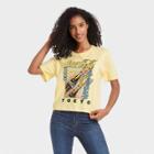 Women's Coca-cola Tokyo Short Sleeve Boxy Cropped Graphic T-shirt - Yellow