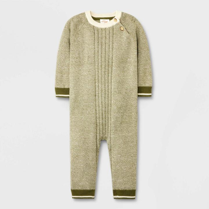 Baby Marl Romper - Cat & Jack Olive Green Newborn