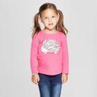 Toddler Girls' Porcupine Long Sleeve T-shirt - Cat & Jack Hot Magenta Pink