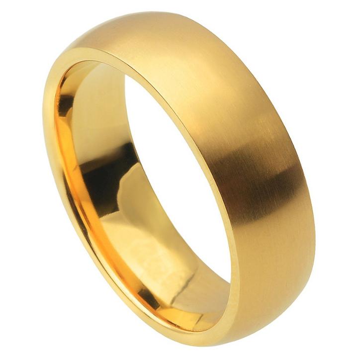 Men's Daxx Polished Titanium Band - Gold