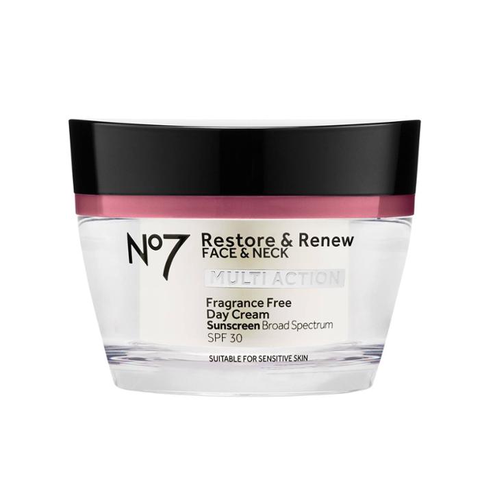 No7 Restore & Renew Face & Neck Multi Action Fragrance Free Day Cream With Spf 30