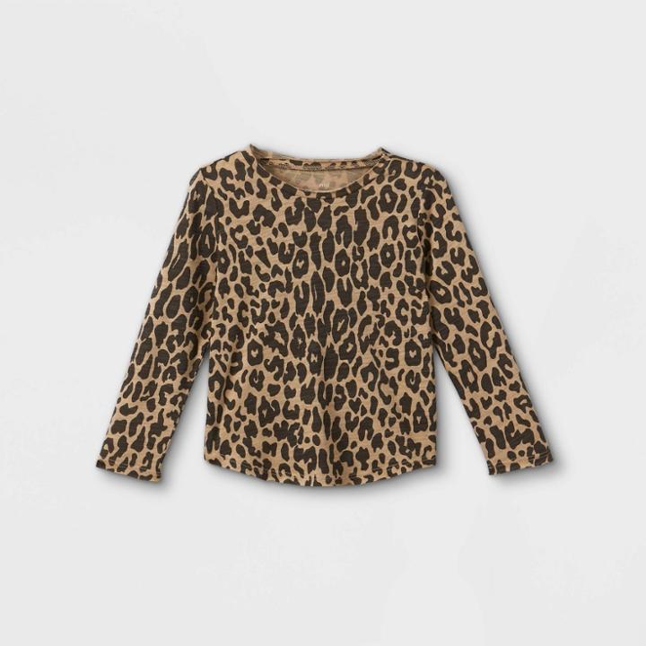 Grayson Mini Toddler Girls' Leopard Print Long Sleeve T-shirt