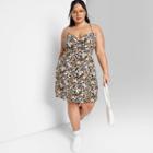 Women's Plus Size Sleeveless Woven Fit & Flare Dress - Wild Fable Black Floral
