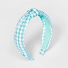 Girls' Gingham Print Knot Headband - Cat & Jack Green/white