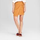 Women's Linen Wrap Skirt - A New Day Rust (red)