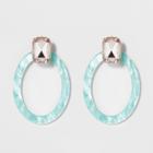 Sugarfix By Baublebar Crystal Studs Resin Hoop Earrings - Turquoise, Girl's