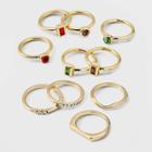 Acrylic Pattern Ring Set 10pc - Wild Fable Gold