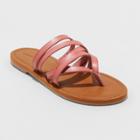 Women's Maritza Multi Strap Toe Wide Width Slide Sandal - Universal Thread Pink 8w,