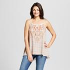 Women's Sleeveless Contrast Embroidered Print Tank - Knox Rose Ivory