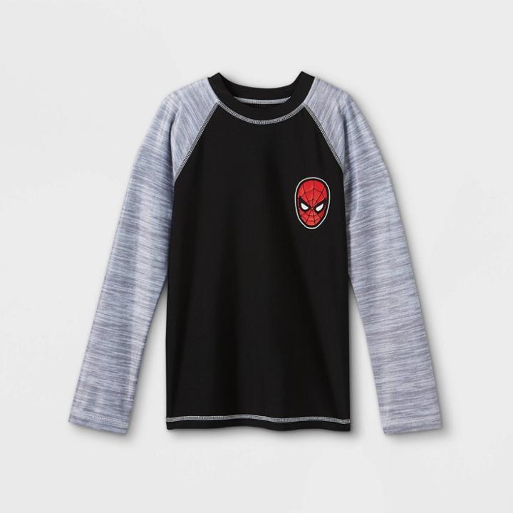 Boys' Spider-man Rash Guard Swim Shirt - Black