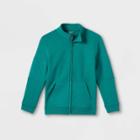 Boys' Full Zip Quilted Mockneck Sweatshirt - Cat & Jack Green