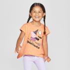 Toddler Girls' Peppa Pig Pumpkin High Low Short Sleeve T-shirt - Orange