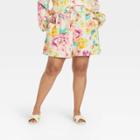 Women's Plus Size Lounge Shorts - Who What Wear Cream Floral 1x, Ivory Floral