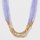Multi Row Beaded With Tube Beads Necklace - A New Day