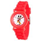 Disney Mickey Mouse Boys' Red Plastic Time Teacher Watch, Red Silicone Strap, Wds000142, Boy's