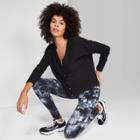 Women's Long Sleeve V-neck Button-front Thermal Top - Wild Fable Black