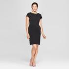 Women's Short Sleeve Bi-stretch Twill Dress - A New Day Black