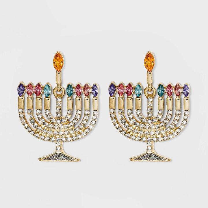 Sugarfix By Baublebar Menorah Drop Earrings, Gold