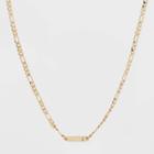 Gold Plated Figaro Bar Initial 'j' Chain Necklace - A New Day Gold