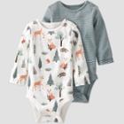 Baby Boys' 2pk Sequoia Bodysuit - Little Planet By Carter's Green/white