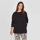Women's Beautifully Soft Fleece Lounge Sweatshirt Dress - Stars Above Black