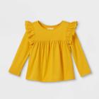 Toddler Girls' Eyelet Long Sleeve Blouse - Cat & Jack Gold