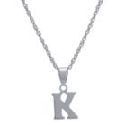 Distributed By Target Women's Sterling Silver Initial Pendant - K (18), Sterling