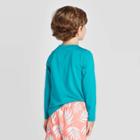 Toddler Boys' 'make Your Own Wave' Rash Guard - Cat & Jack Turquoise 12m, Toddler Boy's, Green