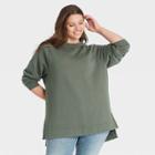 Women's Plus Size Fleece Tunic Sweatshirt - Universal Thread Dark Green