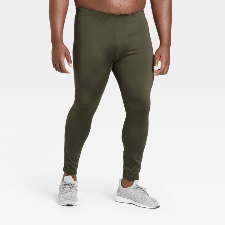 Men's Run Tights - All In Motion Olive Green S, Men's, Size: Small, Green Green