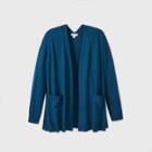 Women's Plus Size Open Neck Lightweight Cardigan - Ava & Viv Heather Green X, Grey Green