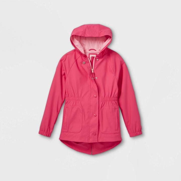 Girls' Solid Rain Jacket - Cat & Jack Pink