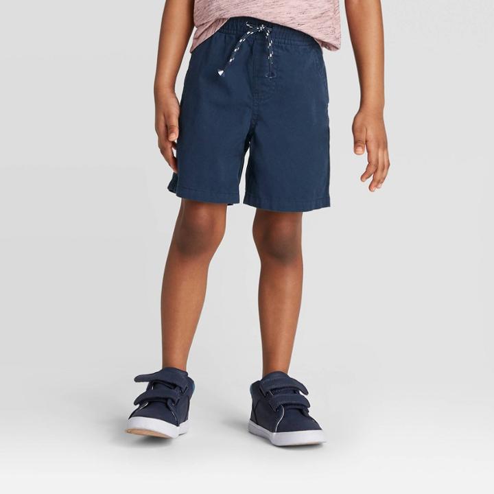 Toddler Boys' Twill Pull-on Shorts - Cat & Jack Blue 12m, Toddler Boy's