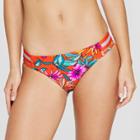 Women's Sport Elastic Cheeky Bikini Bottom - Xhilaration Orange Tropical