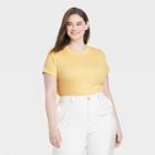 Women's Plus Size Ribbed Bodysuit - A New Day Yellow
