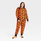 Women's Plus Size Halloween Pumpkins Matching Family Pajama Set - Hyde & Eek! Boutique Orange