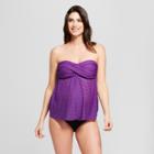 Target Maternity D/dd Cup Crochet Flyaway Tankini - Isabel Maternity By Ingrid & Isabel Purple Rain S, Women's,